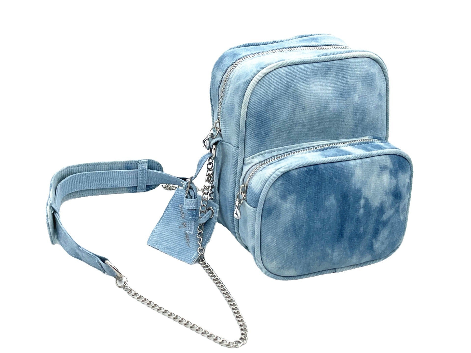 Ladies Fashion Personality Tie Dye Denim Tote Bag