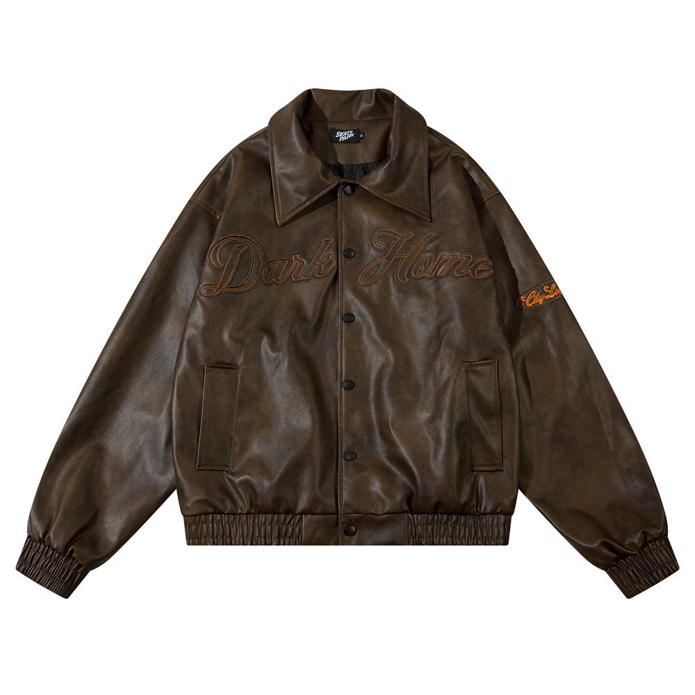 Men's Spring And Autumn Loose Trendy Punk Button Motorcycle Clothing Jacket