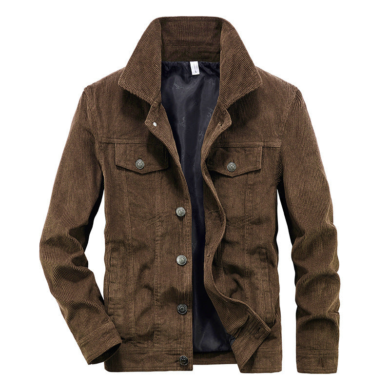 Vintage Corduroy Men's Spring And Autumn Thin Jacket