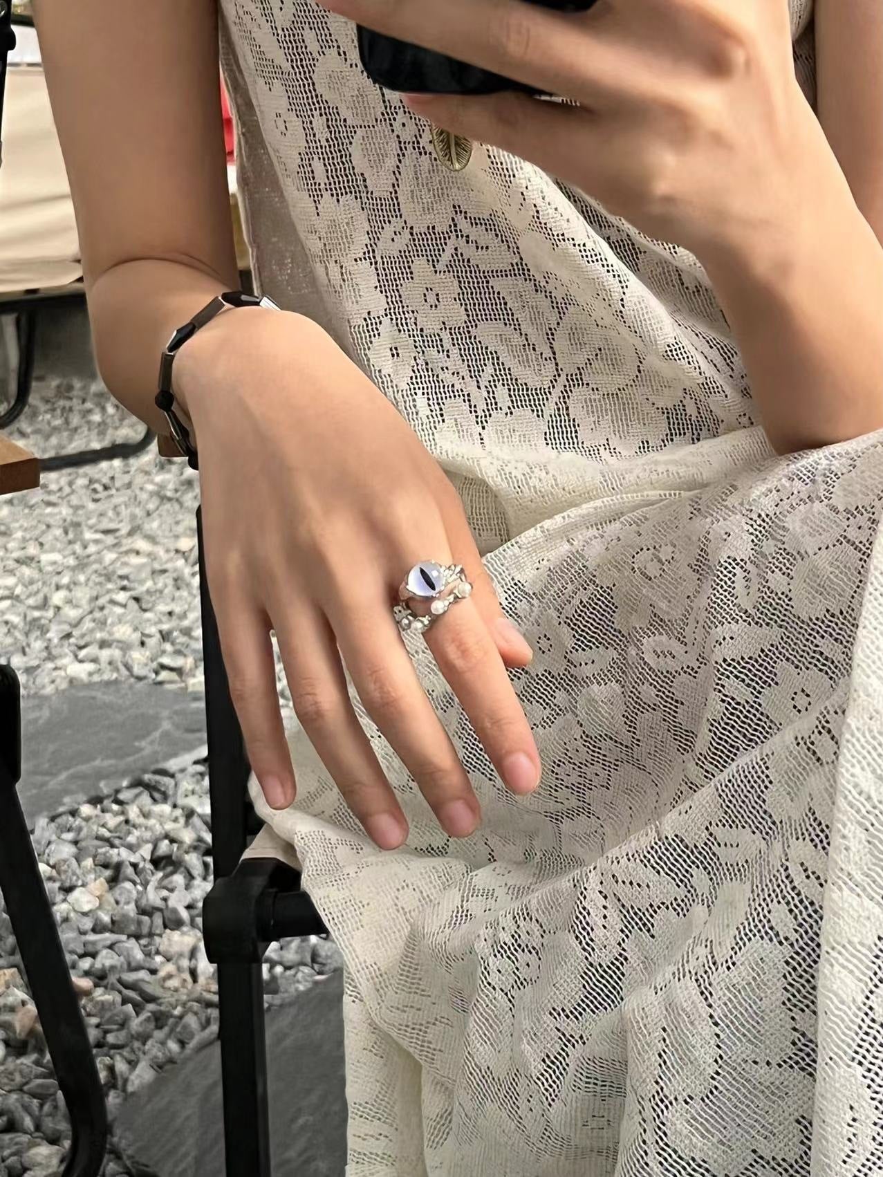 Heavy Duty Hip Hop Neutral Pearl Ring