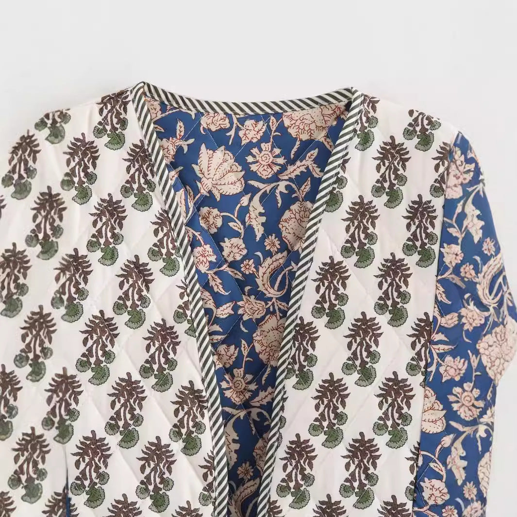 Women's Double-sided Printed Quilted Jacket