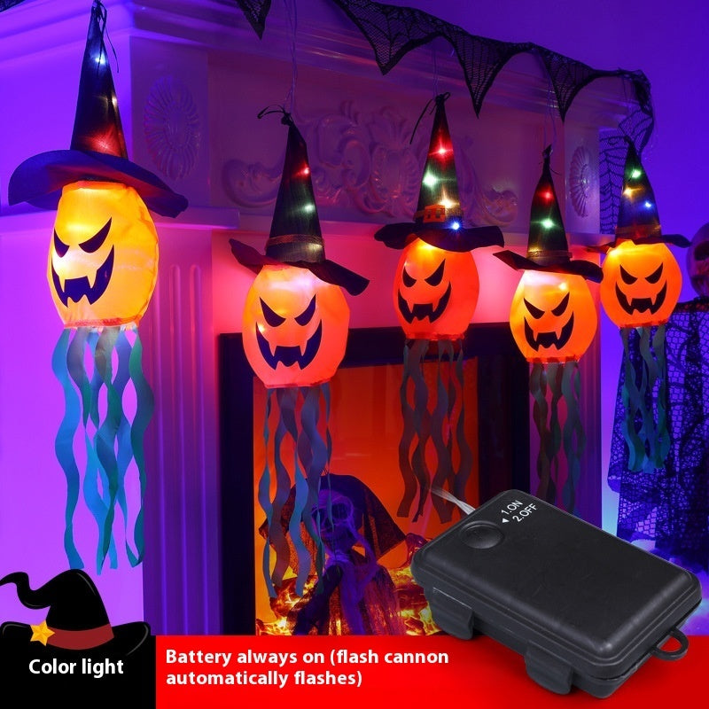 Halloween Hat LED Ghost Lighting Chain Ghost Festival Party Decoration