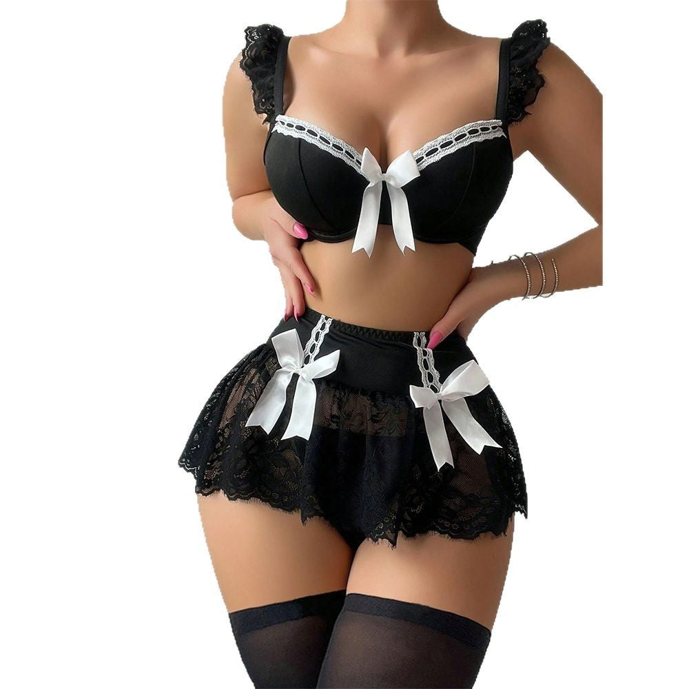 Sexy Lingerie Lace Rabbit Sexy Three-piece Suit