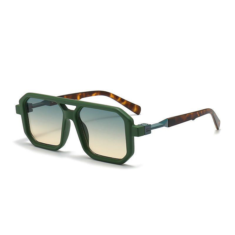 Retro Double Beam Pilot Catwalk Light Luxury Sunglasses Ins