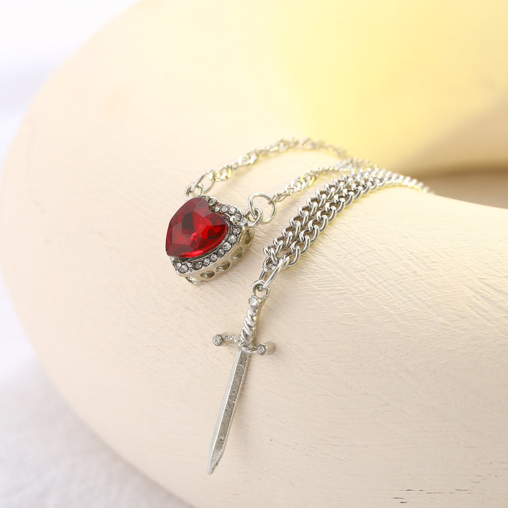 Pendant With One Arrow Heart Love Dagger Multi-layer French Retro Women's Necklace