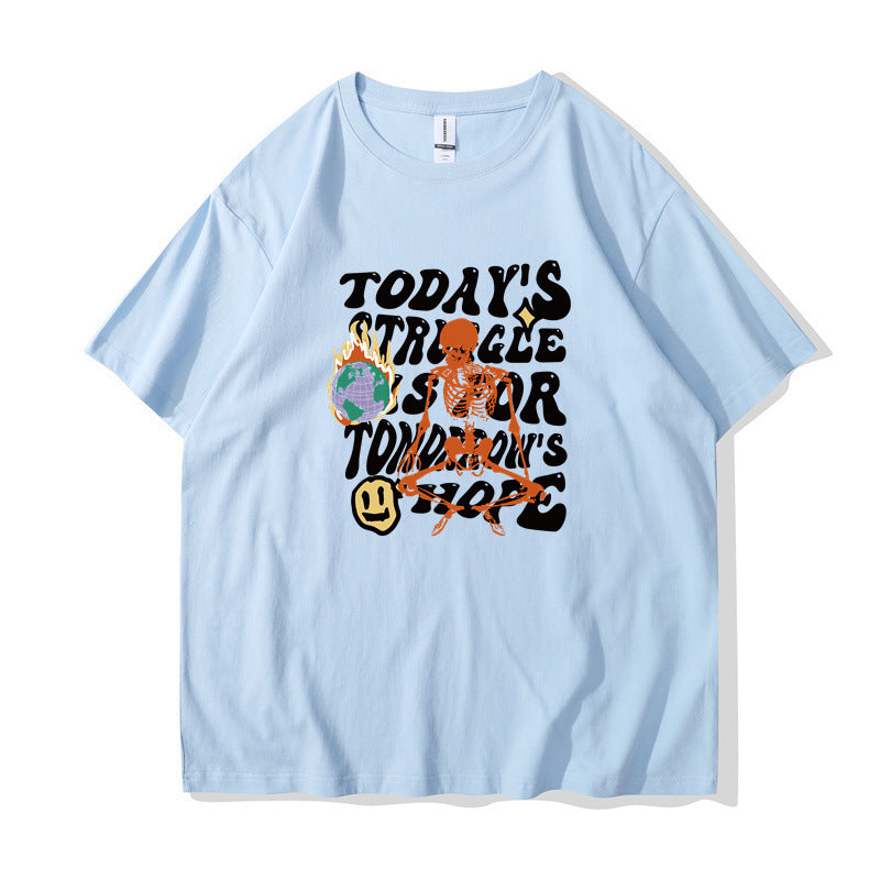Women's Casual Cotton-like Top Letter Printing