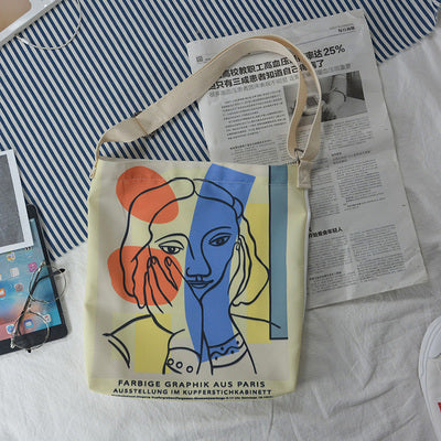 Canvas bag female slung original design literary girl pericard ins canvas bag Messenger bag