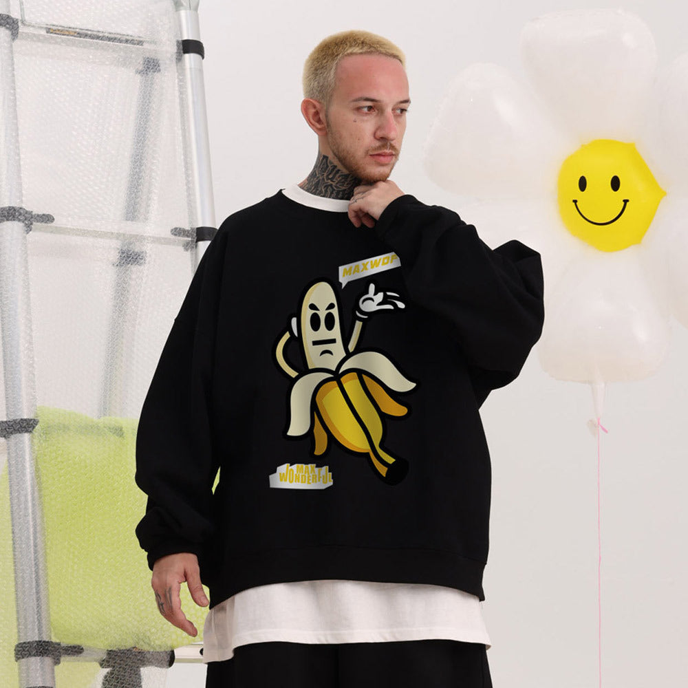 Hip Hop Retro Cartoon Printed Sweater