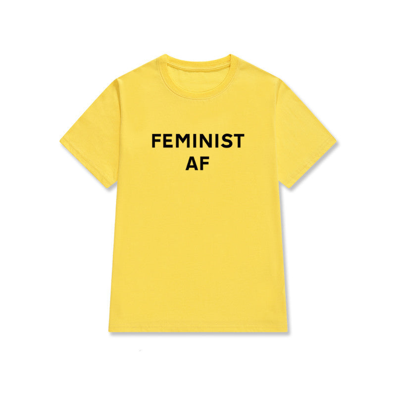 Feminist Letter Print Short Sleeve Street