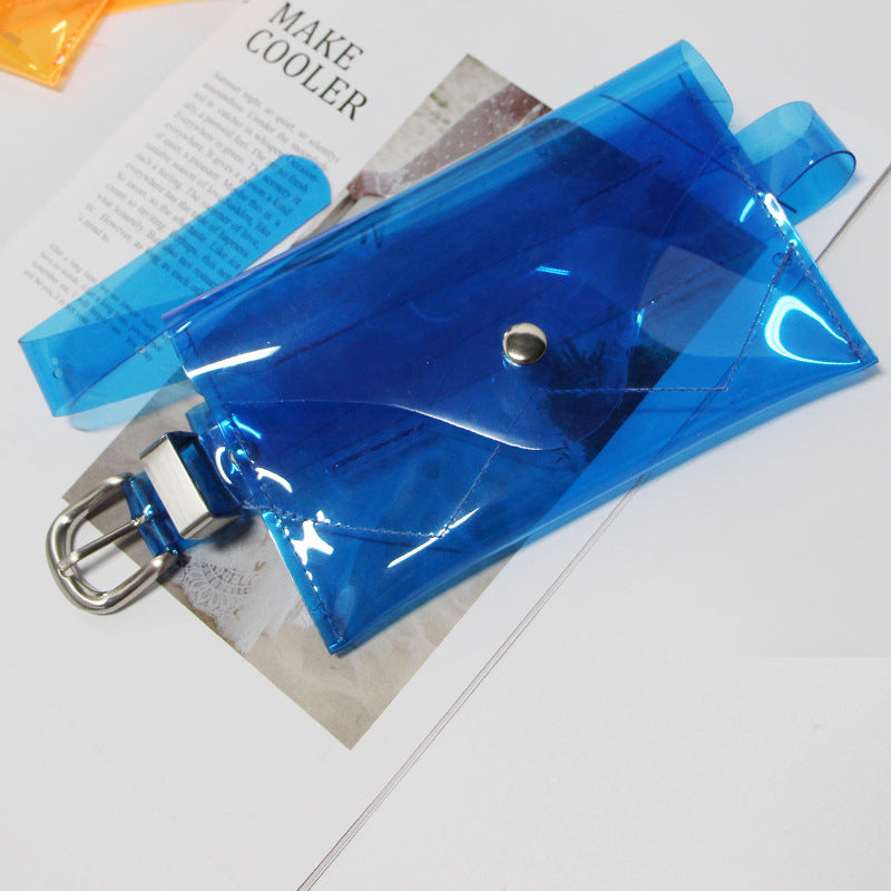 Bar personality transparent thin belt belt bag