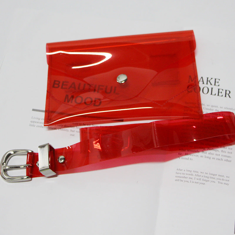 Bar personality transparent thin belt belt bag