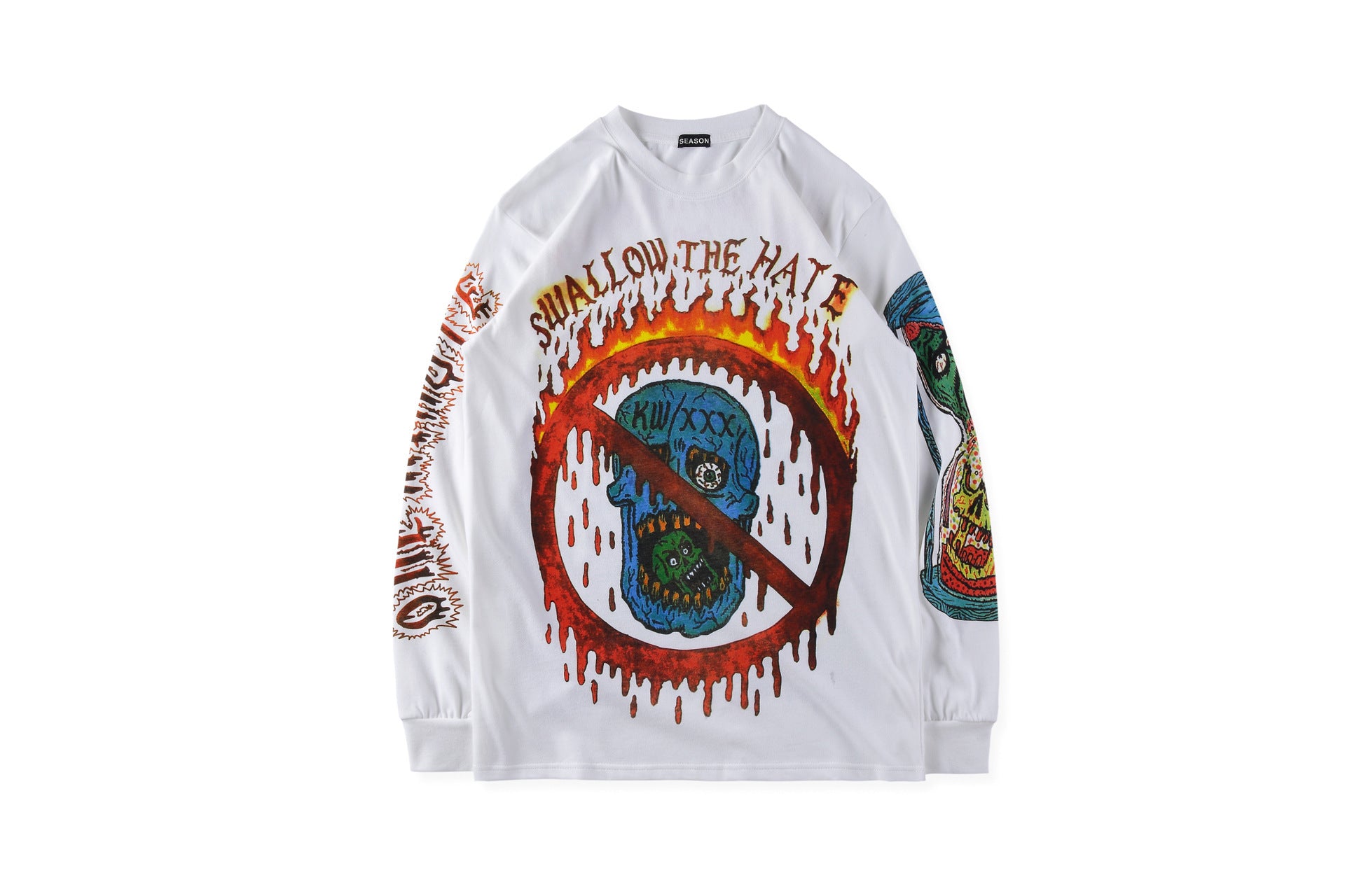 Street Skull Graffiti Coconut Long Sleeve T-Shirt