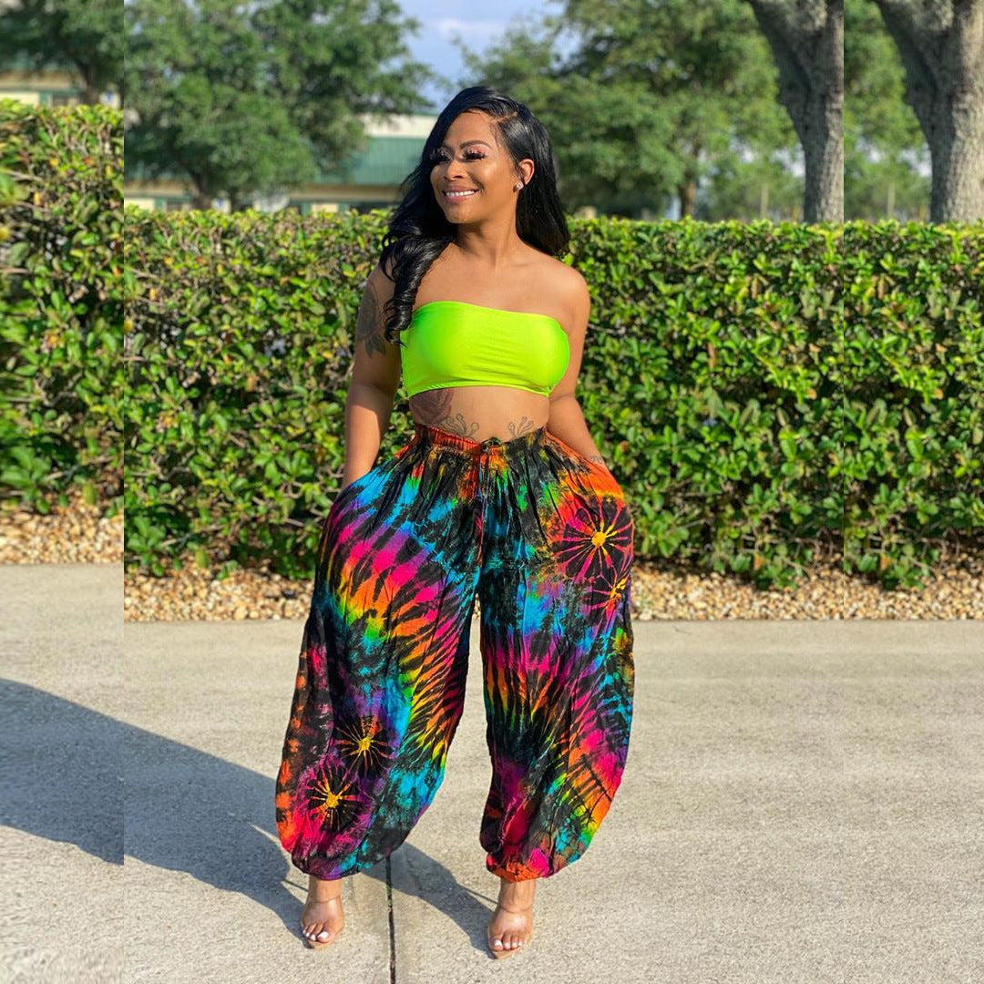 Women's Printed Casual Loose Street Pants