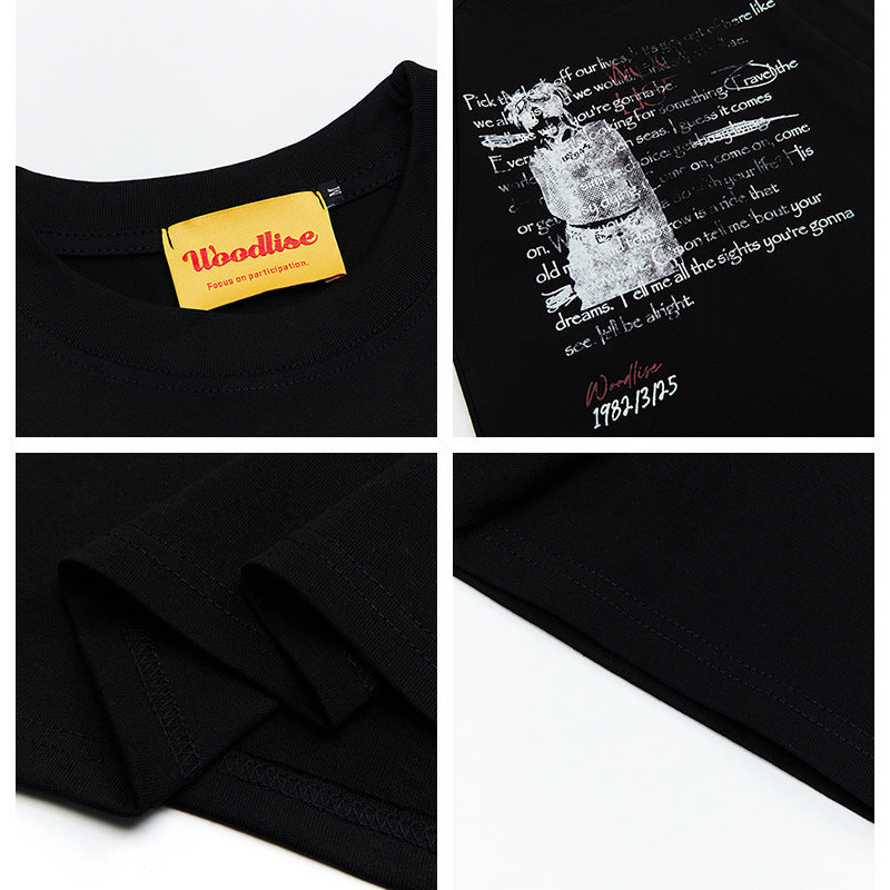 Design Pure Cotton Hip Hop High Street Retro Loose Short Sleeve T-shirt Men