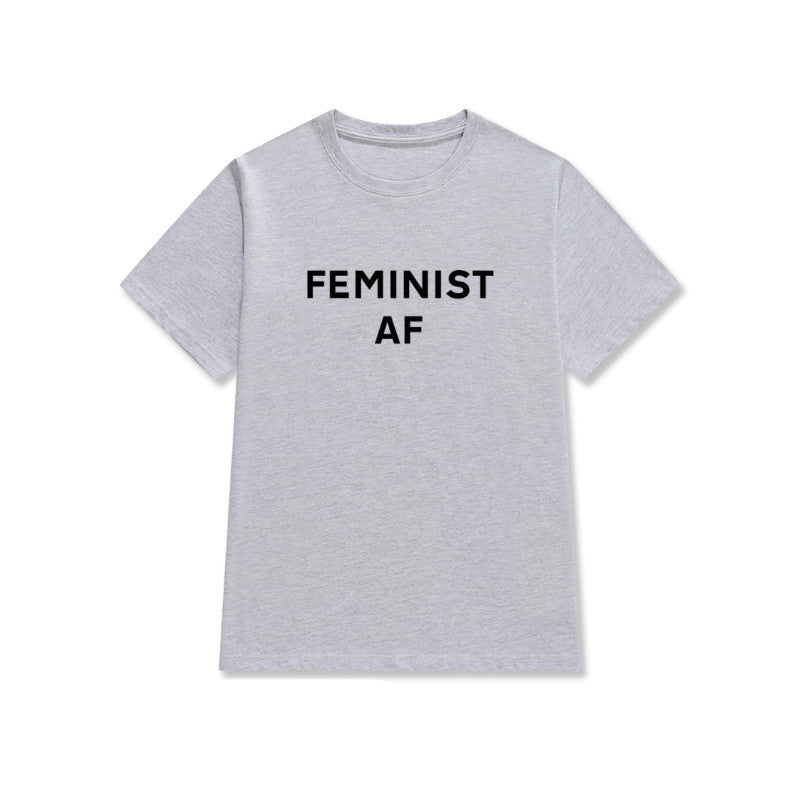 Feminist Letter Print Short Sleeve Street