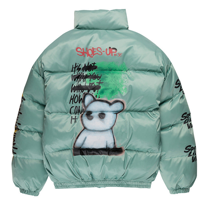 Graffiti bear printed cotton clothing men's bakery