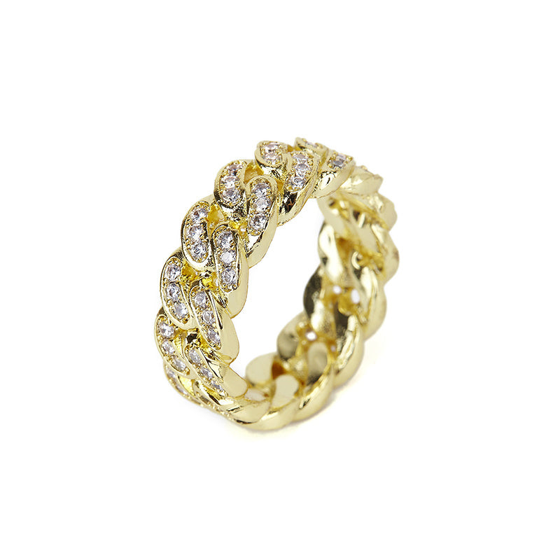 Gold And Silver Diamond Ring Hip Hop Bungee High Street Beauty Street