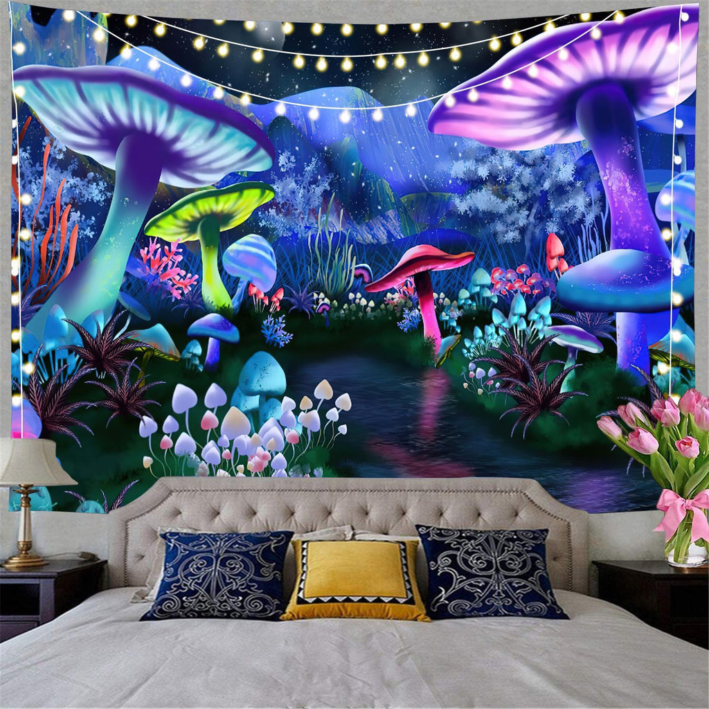 Psychedelic Mushroom Print Hip Hop Tapestry