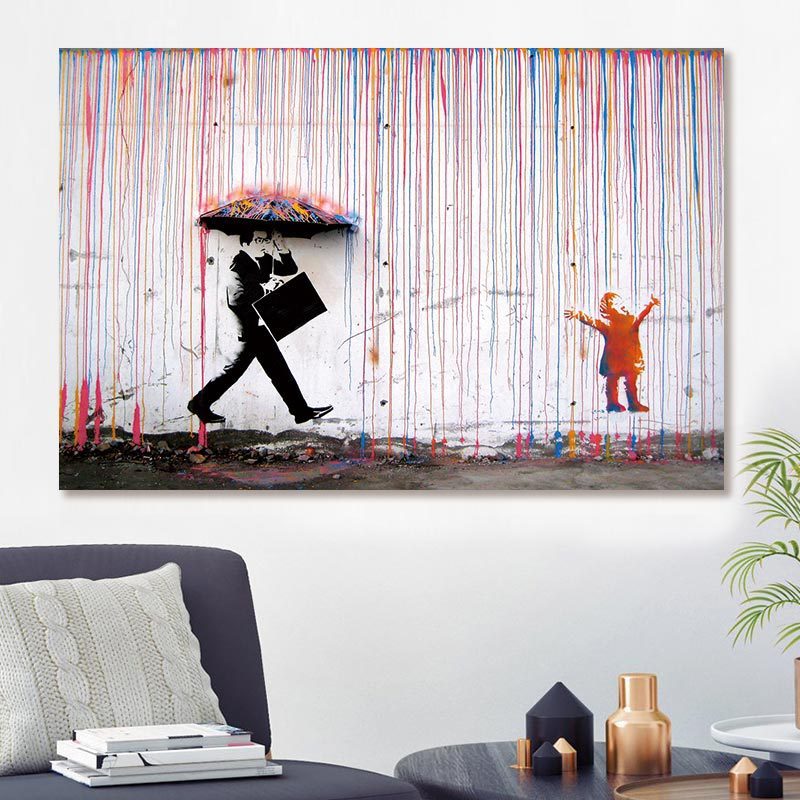 Children graffiti street art painting