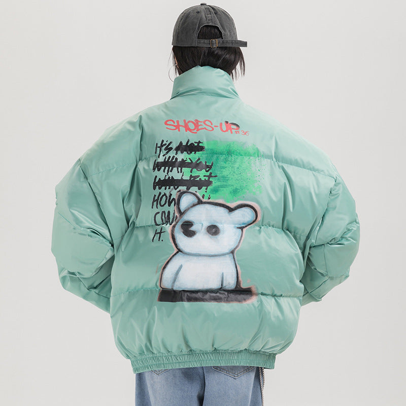 Graffiti bear printed cotton clothing men's bakery