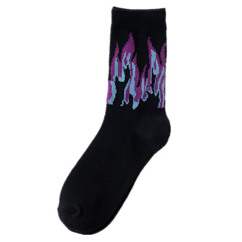 Flame street hip hop tube cotton socks