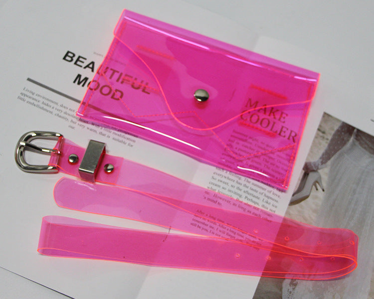 Bar personality transparent thin belt belt bag