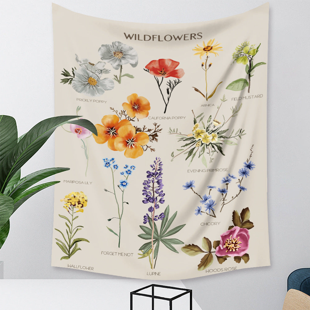 Floral Ins Wind Tapestry Home Decoration Background Cloth