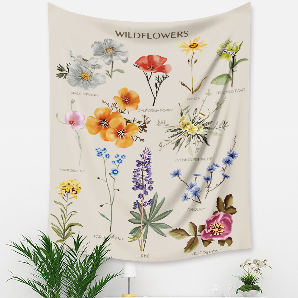 Floral Ins Wind Tapestry Home Decoration Background Cloth