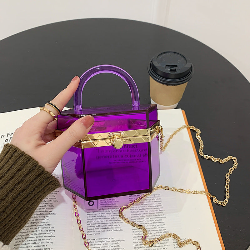 Fashion Acrylic Plastic Handbag Shoulder Messenger Bag