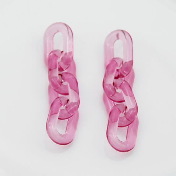 Colorful Transparent Jelly Chain Buckle Earrings