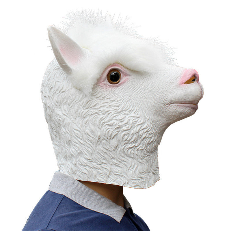 Halloween White Mask Party Supplies Animal Latex Mask