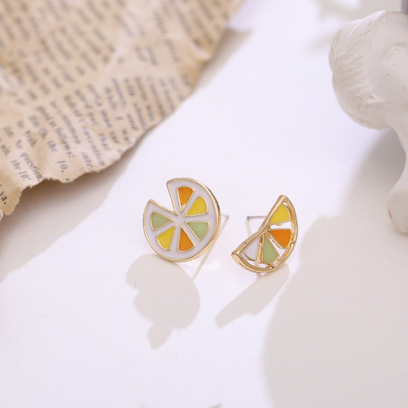 Silver Needle Cold Wind Lemon Earrings Female