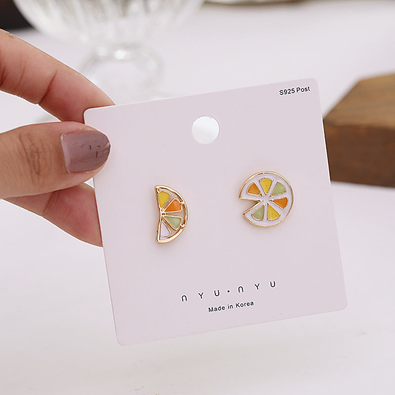 Silver Needle Cold Wind Lemon Earrings Female