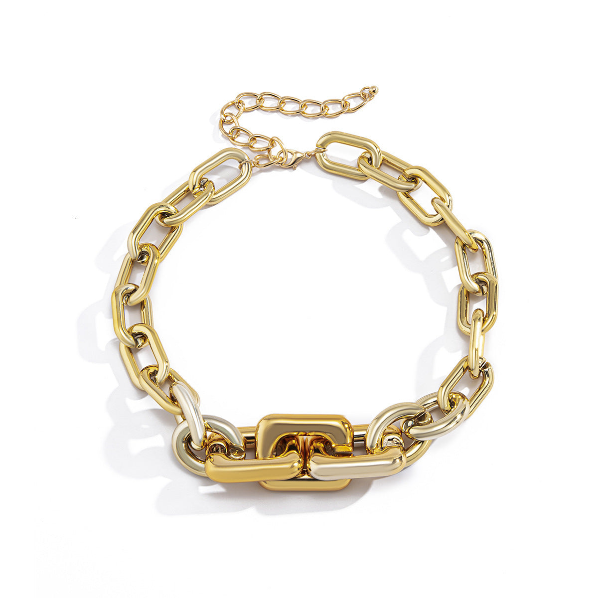 Retro Hip Hop Geometric Chain Tassel Necklace