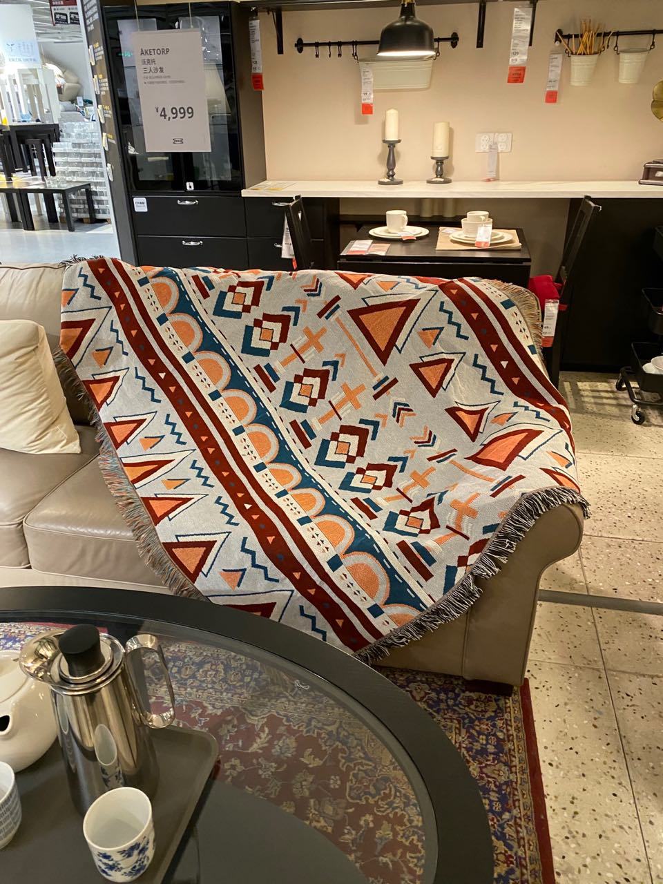 Ethnic Style Geometric Sofa Towel Picnic Blanket