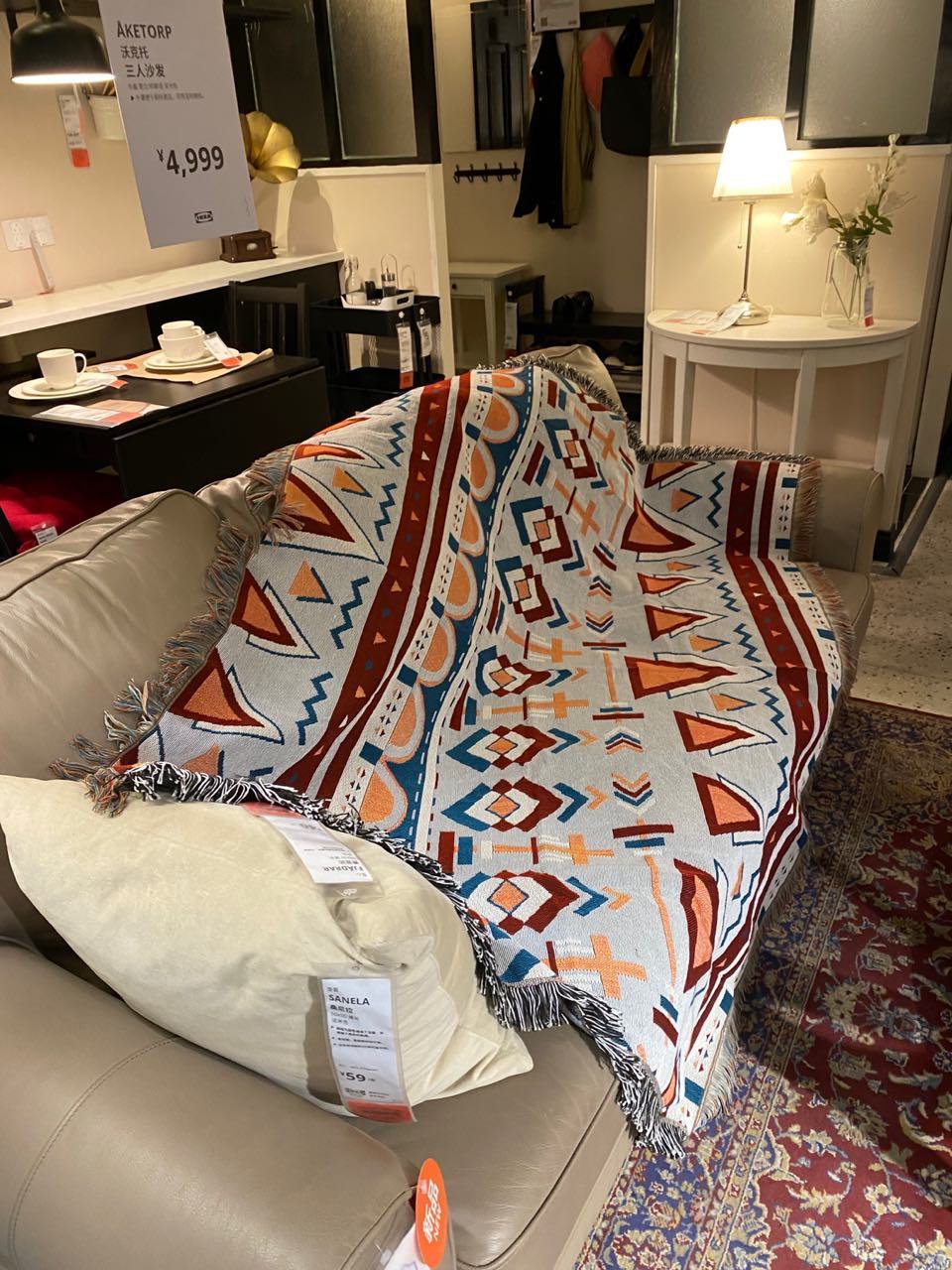 Ethnic Style Geometric Sofa Towel Picnic Blanket