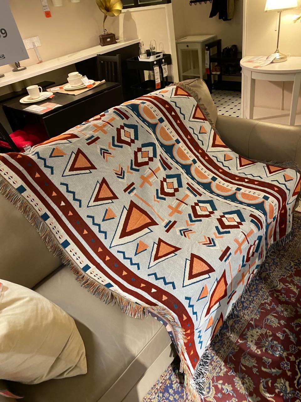 Ethnic Style Geometric Sofa Towel Picnic Blanket