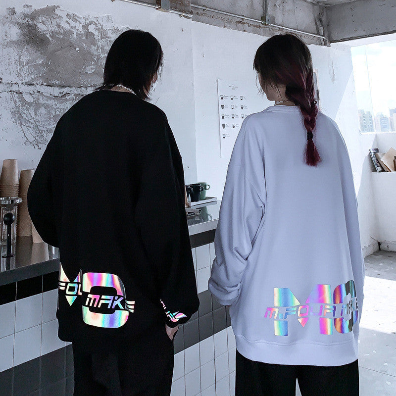 Hip Hop Street Graffiti Reflective Couple Sweatshirt