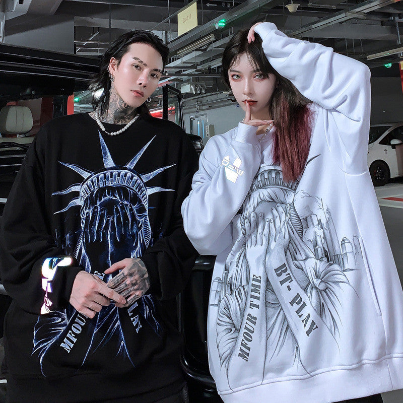 Hip Hop Street Graffiti Reflective Couple Sweatshirt