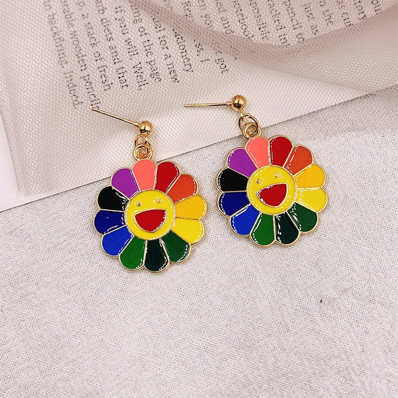 Earrings Cartoon Cute Resin Earrings Sunflower