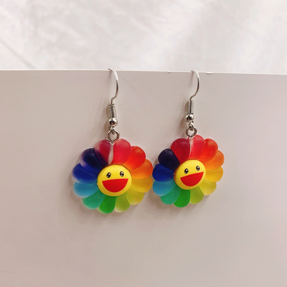 Earrings Cartoon Cute Resin Earrings Sunflower