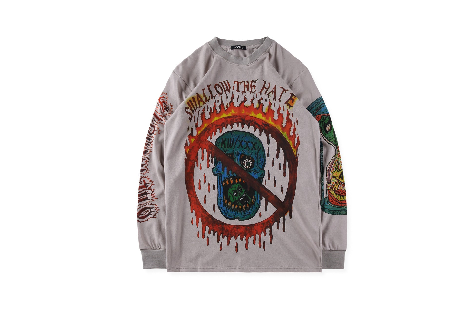 Street Skull Graffiti Coconut Long Sleeve T-Shirt