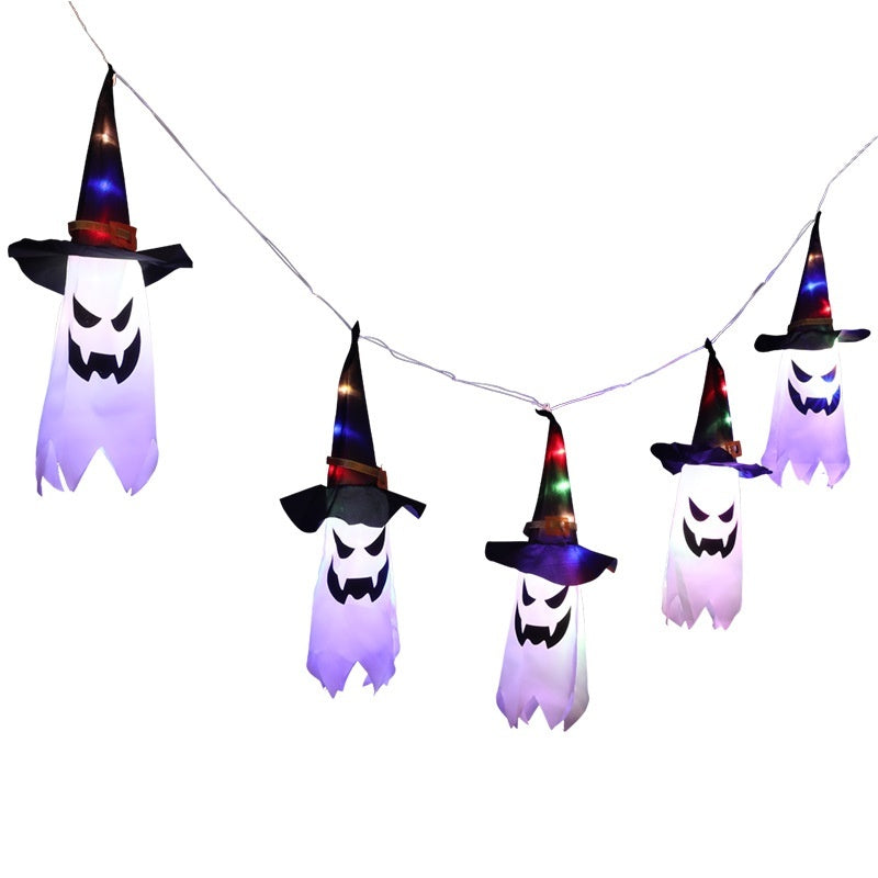 Halloween Hat LED Ghost Lighting Chain Ghost Festival Party Decoration
