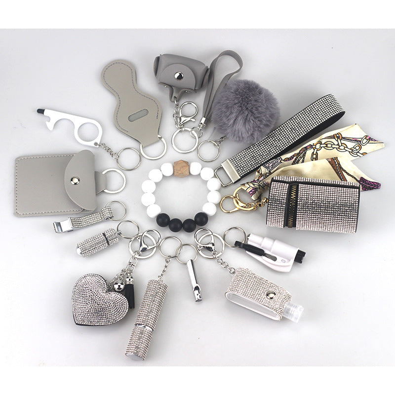 Diving Fabric Self-defense Alarm Keychain