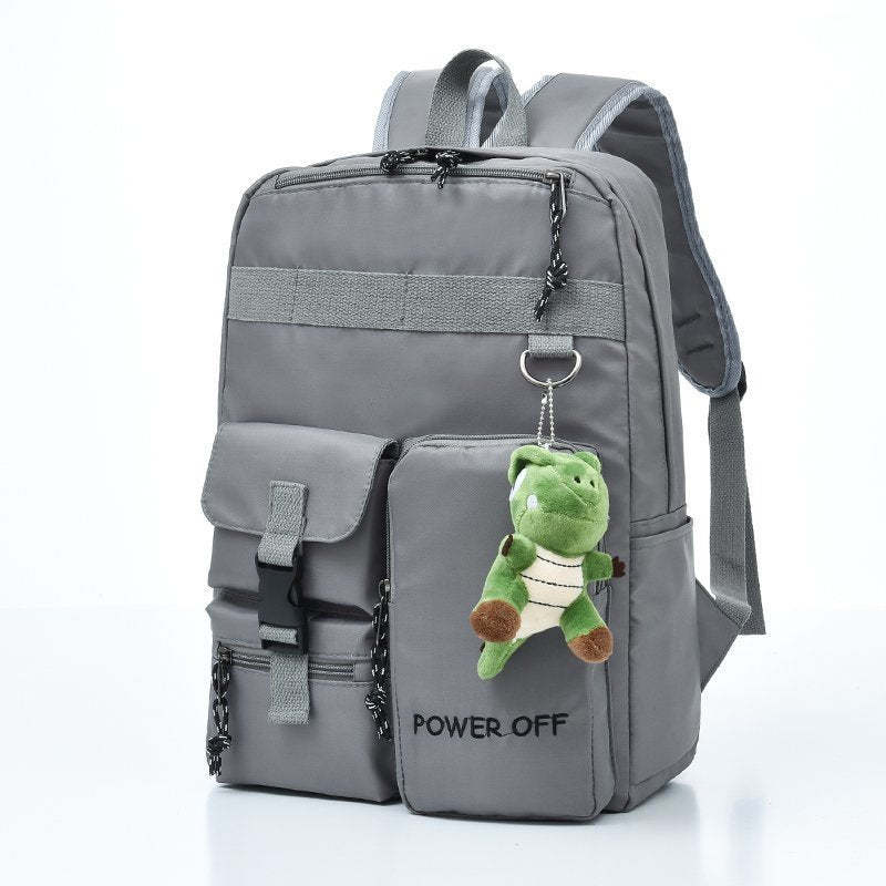 Unisex cool girl with canvas backpack