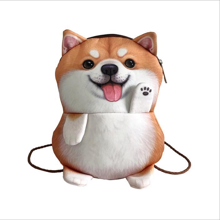 Cute cartoon 3D printing animal dog chain bag
