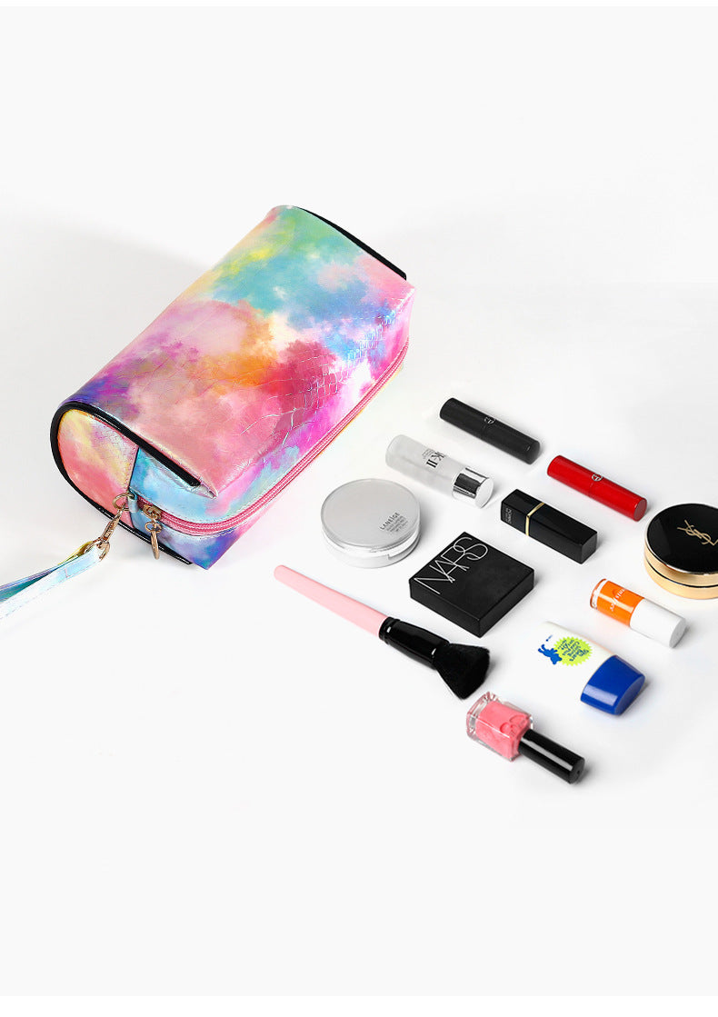 Ins New PU Cosmetic Bag Tie-dye Waterproof
