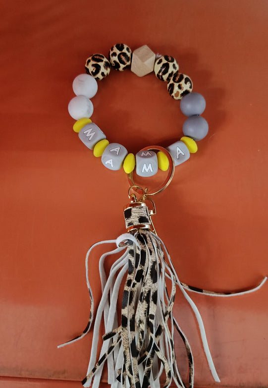 Silicone Beaded Bracelet Key Chain Bracelet