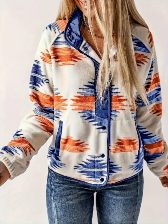 Women's Casual Western-Inspired Printed Jacket
