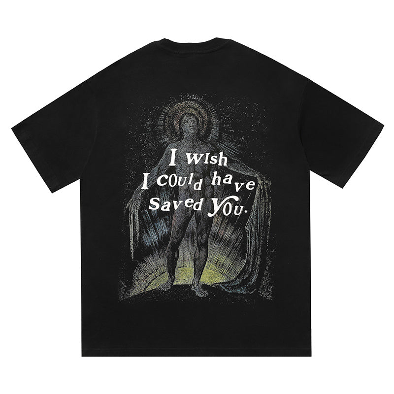Character printed hip hop short sleeve
